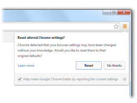 Chrome waarschuwt gebruikers voor ongemerkte gewijzigde instellingen